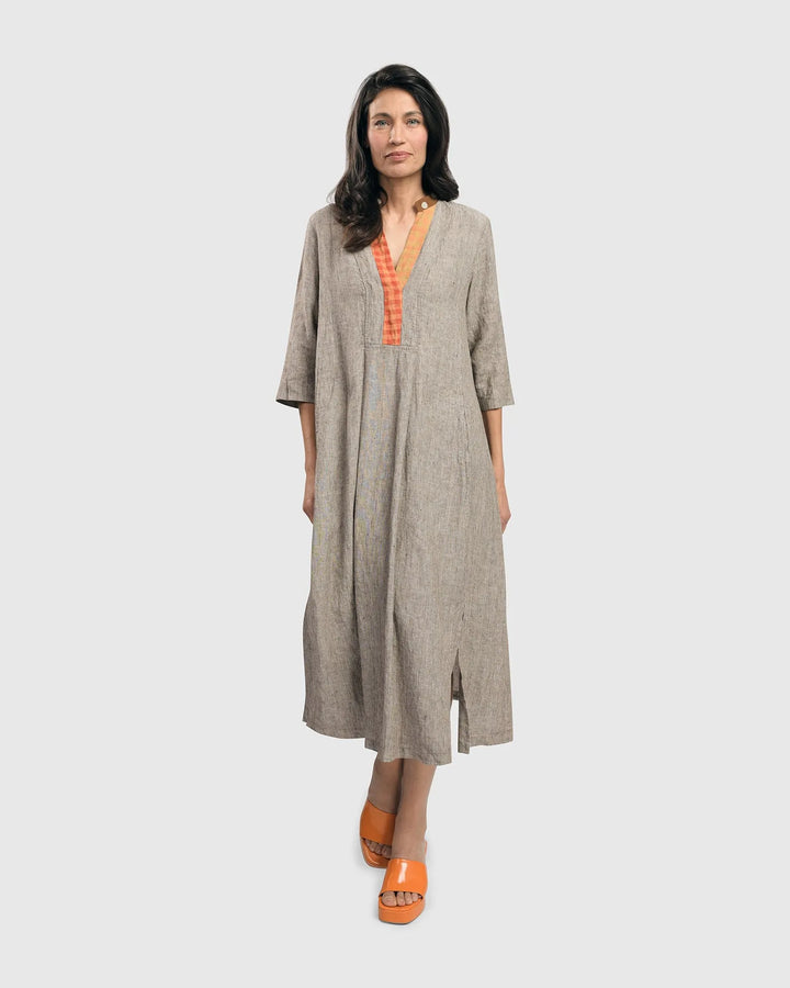 Cool Breeze Linen Maxi Dress, Ecru