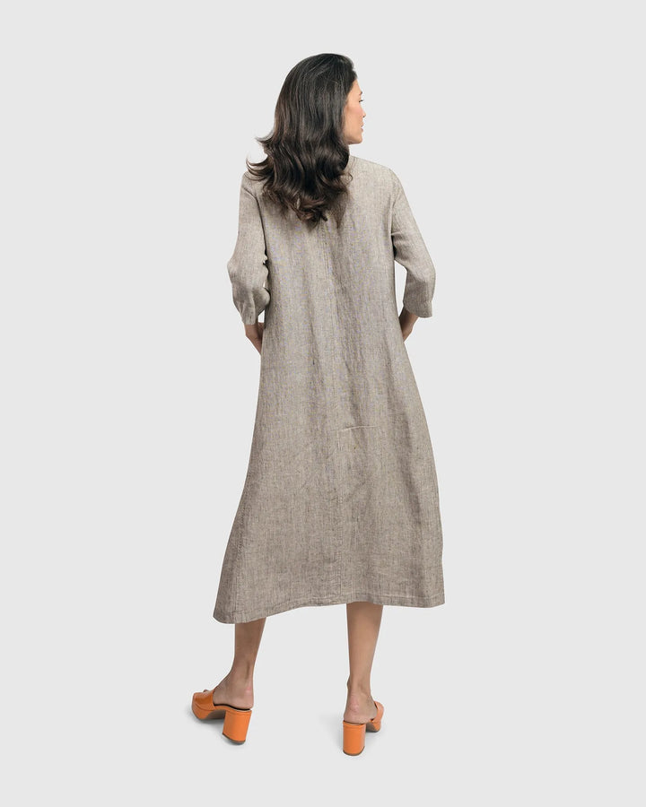 Cool Breeze Linen Maxi Dress, Ecru