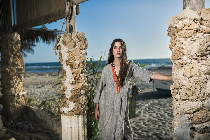 Cool Breeze Linen Maxi Dress, Ecru
