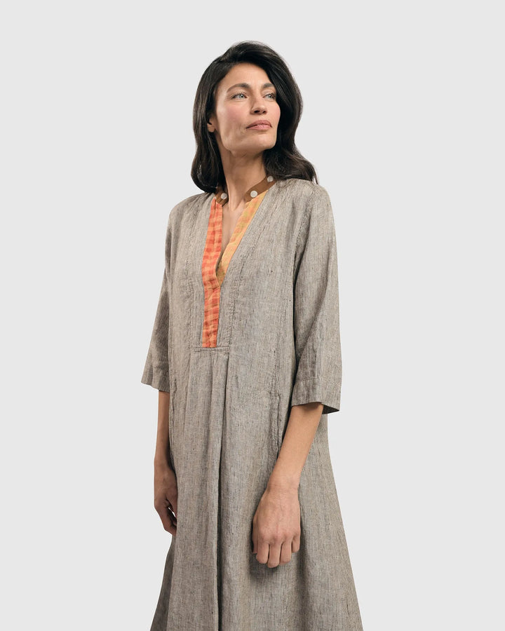 Cool Breeze Linen Maxi Dress, Ecru
