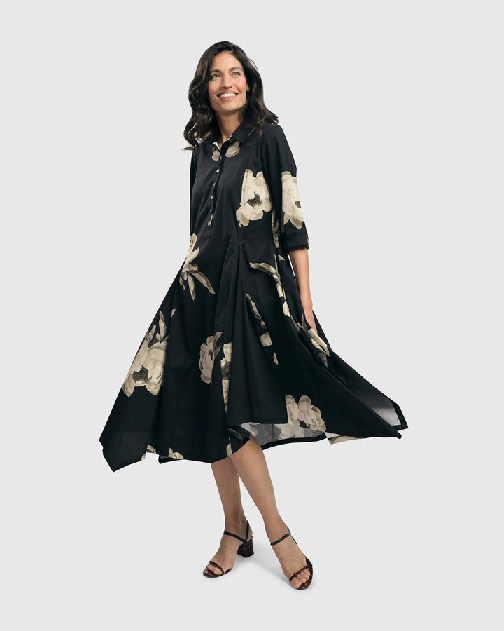 Renee Asymmetrical Shirtdress, Roses