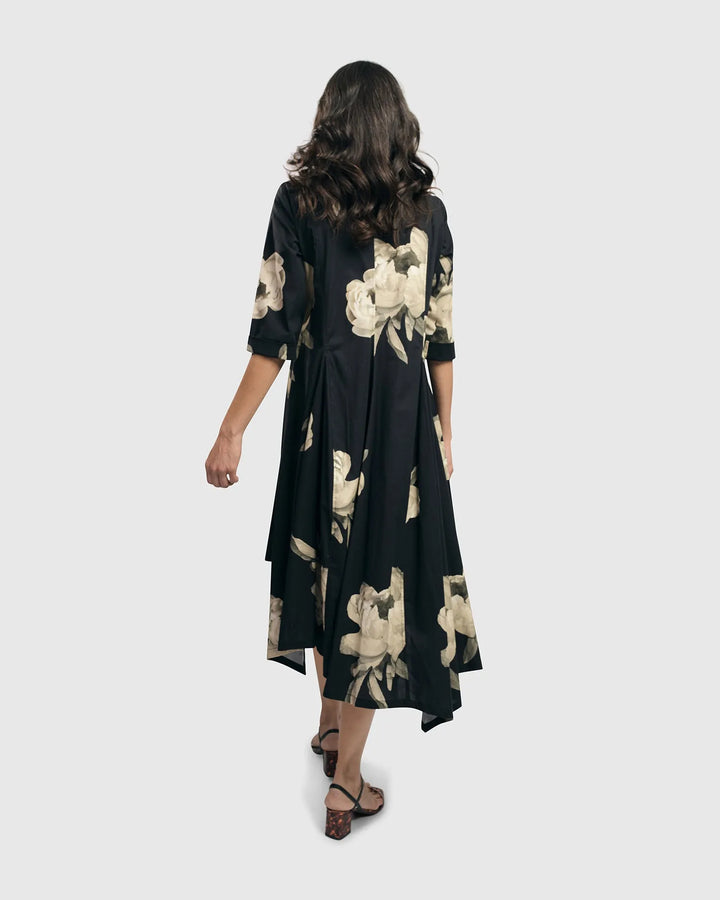 Renee Asymmetrical Shirtdress, Roses
