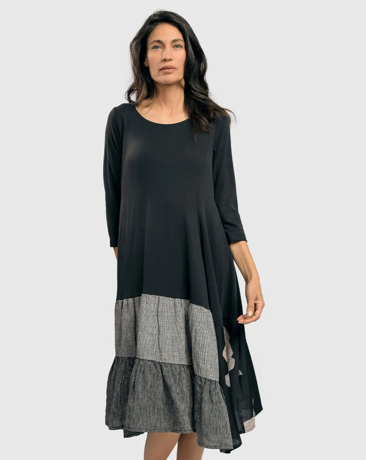 Ayla Cupro Swing Dress, Roses