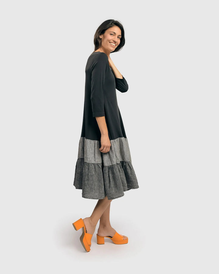 Ayla Cupro Swing Dress, Roses