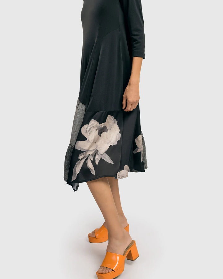 Ayla Cupro Swing Dress, Roses