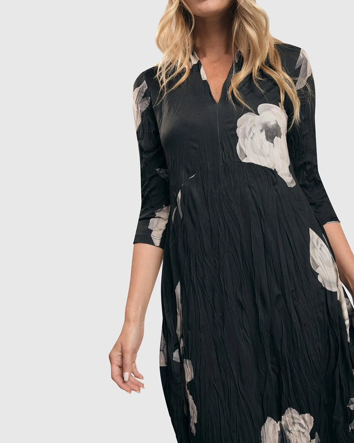 Harper Crinkle Cocoon Dress, Roses