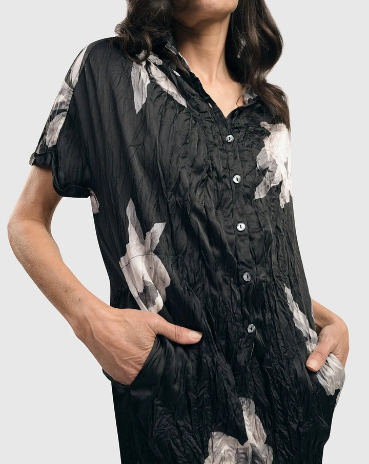 Kelsey Crinkle Shirtdress, Roses