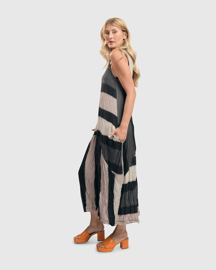 Charlie Crinkle Tank Dress, Stripe