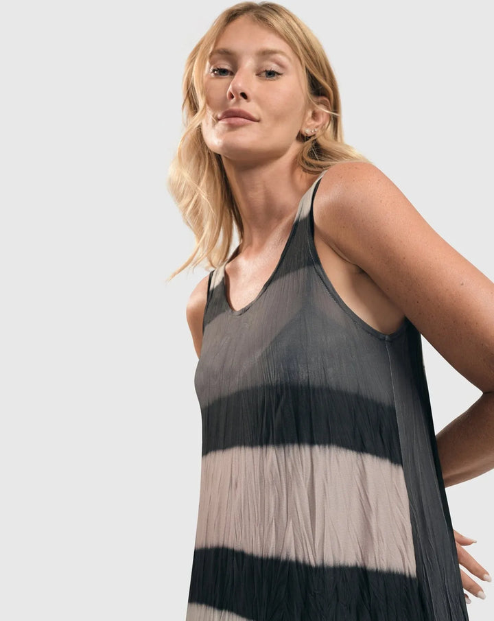 Charlie Crinkle Tank Dress, Stripe