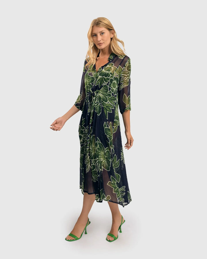 Ava Chiffon Maxi Dress, Royal/green
