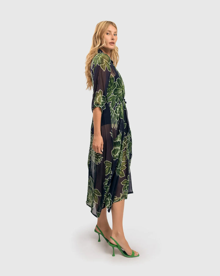 Ava Chiffon Maxi Dress, Royal/green