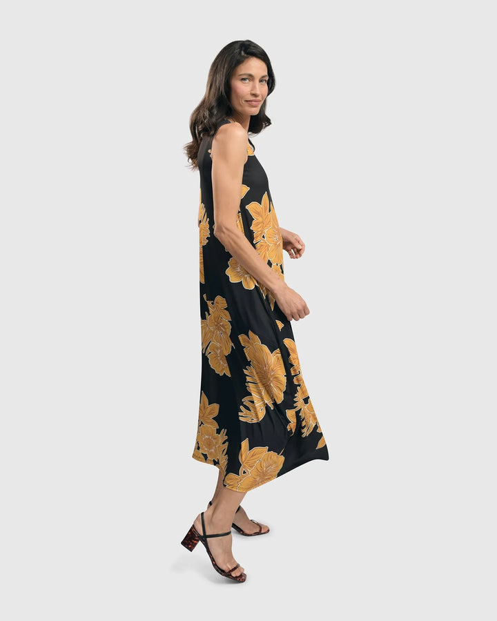 Aloha Sleeveless Maxi Dress, Gold