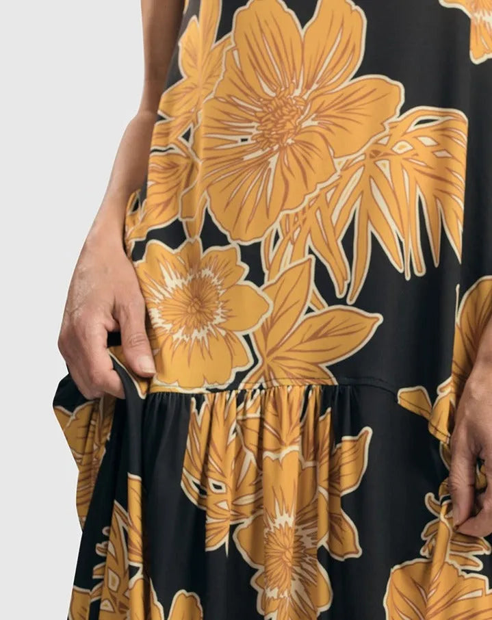 Aloha Sleeveless Maxi Dress, Gold