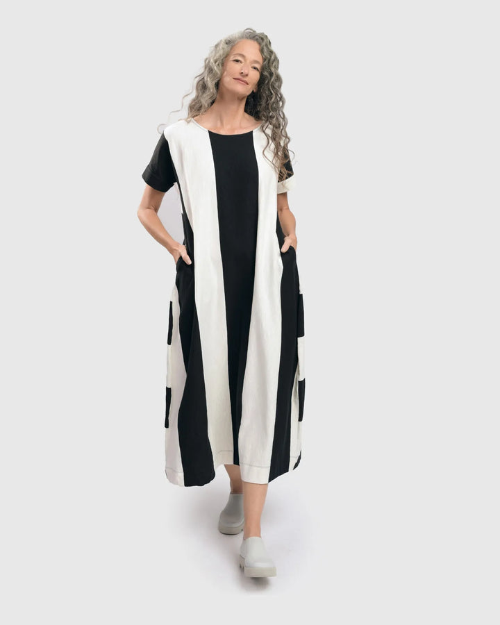 Urban Anna Stripe A-line Maxi Dress, White/black