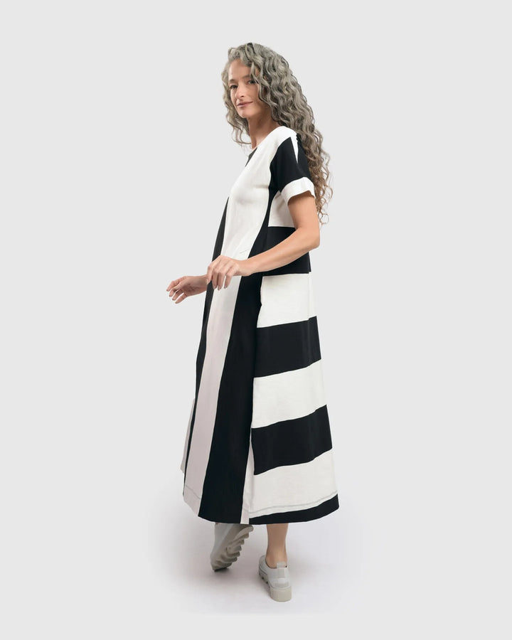 Urban Anna Stripe A-line Maxi Dress, White/black