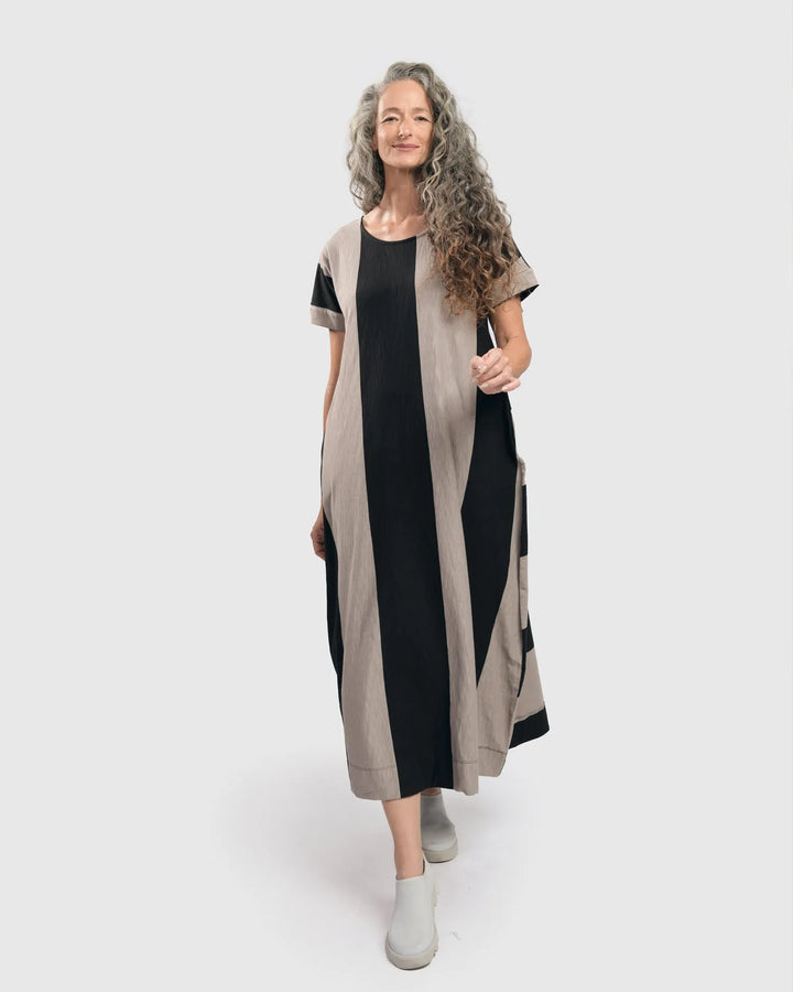Urban Anna Stripe A-line Maxi Dress, Ash/black