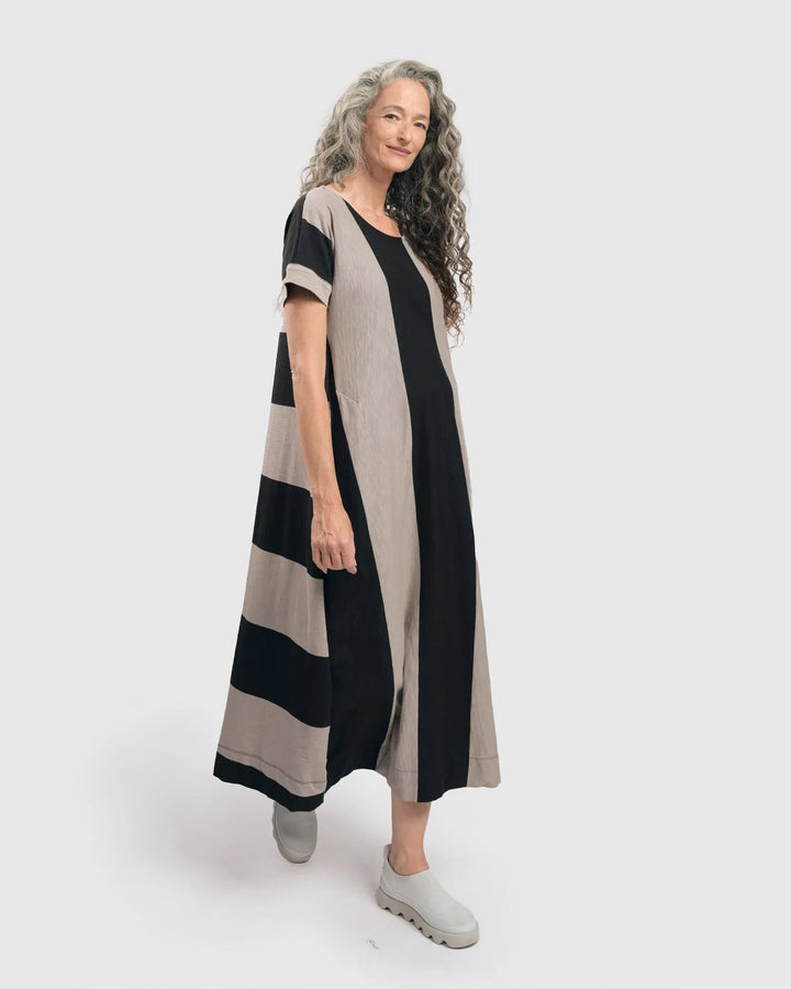 Urban Anna Stripe A-line Maxi Dress, Ash/black