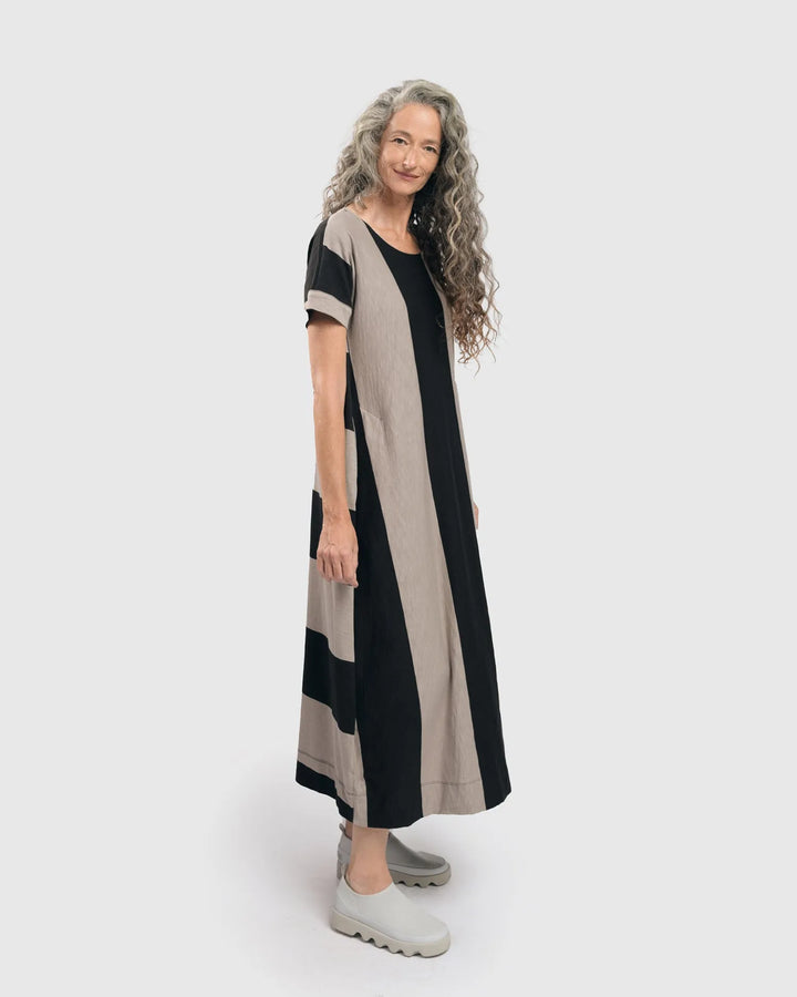 Urban Anna Stripe A-line Maxi Dress, Ash/black