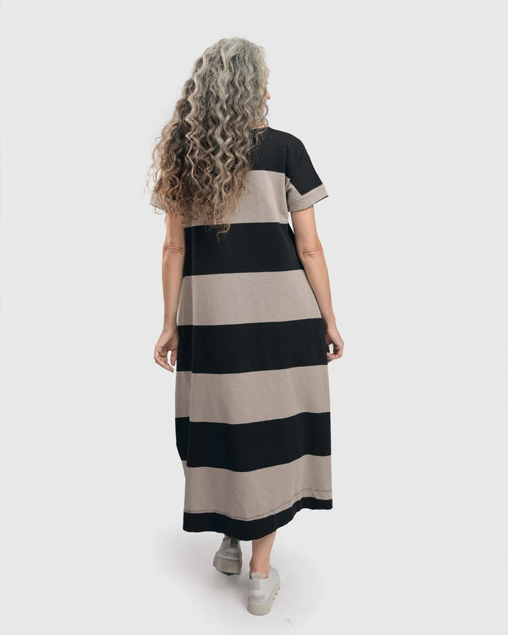 Urban Anna Stripe A-line Maxi Dress, Ash/black