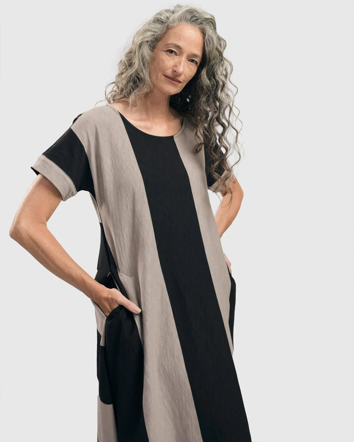 Urban Anna Stripe A-line Maxi Dress, Ash/black