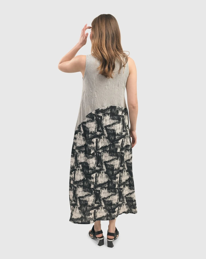 Marble Crinkle Tank Dress for older women