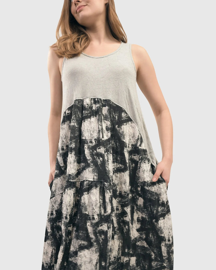 Marble Crinkle Tank Dress for older women
