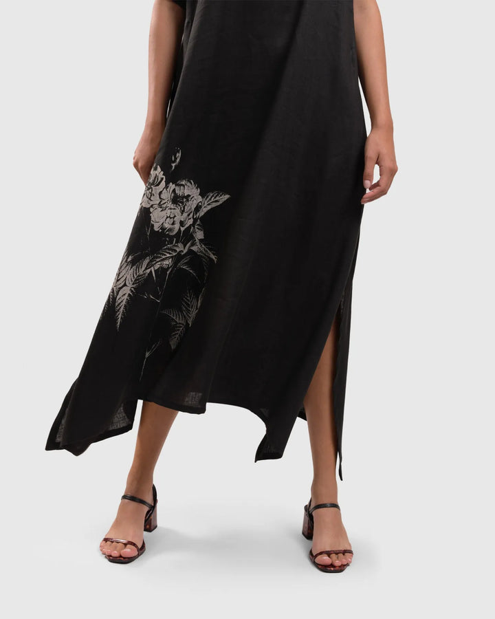Summer Rose Maxi Dress, Black