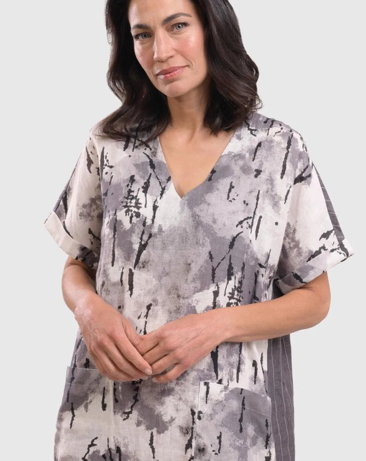 Skyline V-neck Maxi Dress, Fog