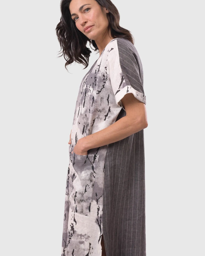 Skyline V-neck Maxi Dress, Fog