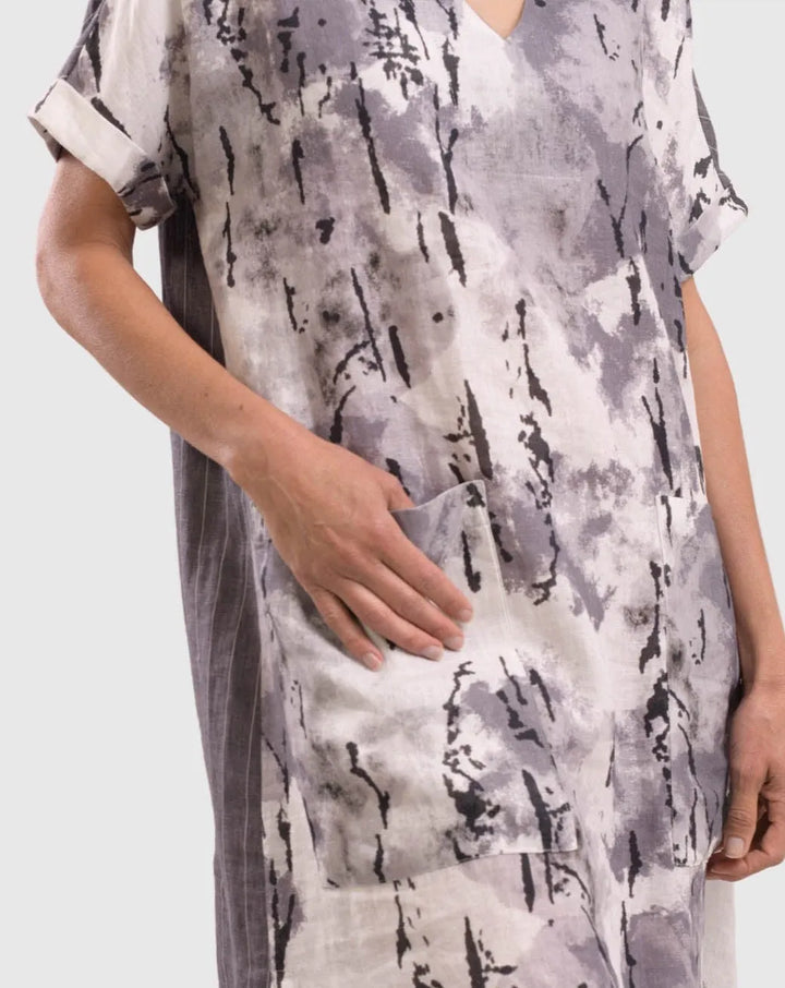 Skyline V-neck Maxi Dress, Fog