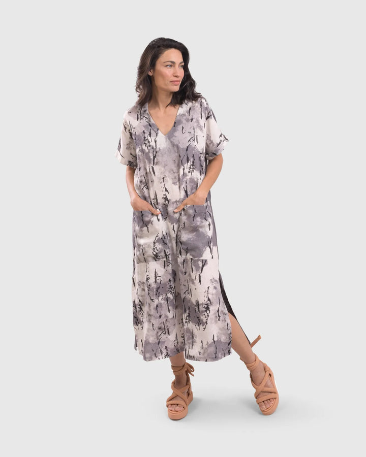 Skyline V-neck Maxi Dress, Fog