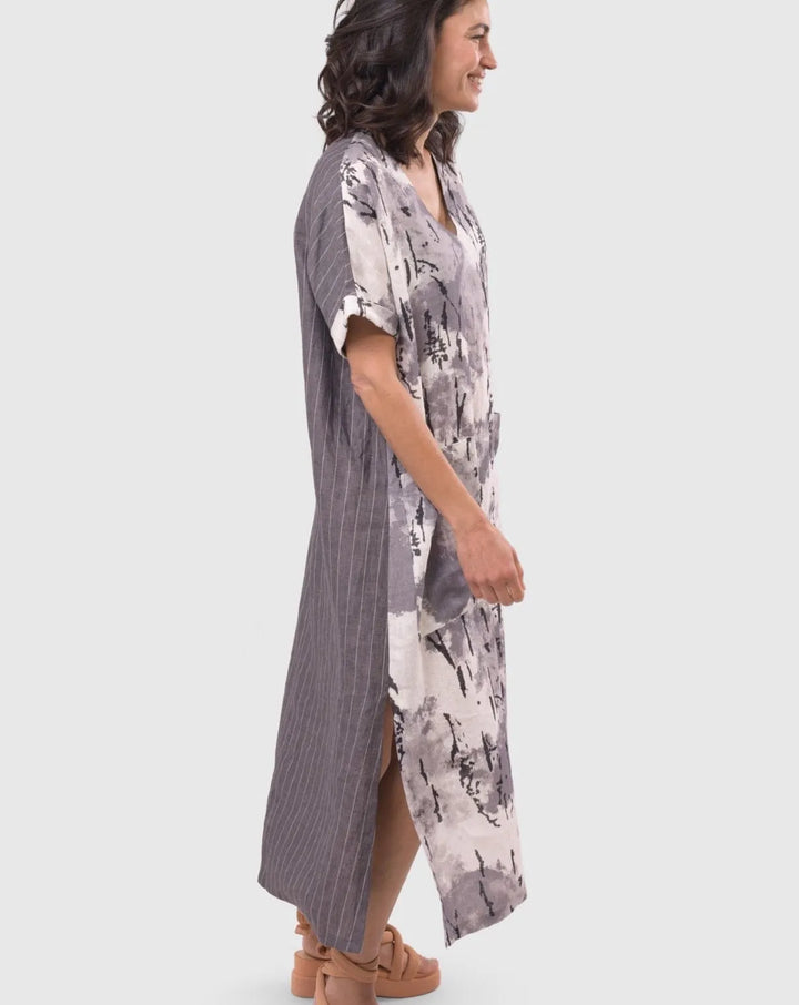 Skyline V-neck Maxi Dress, Fog