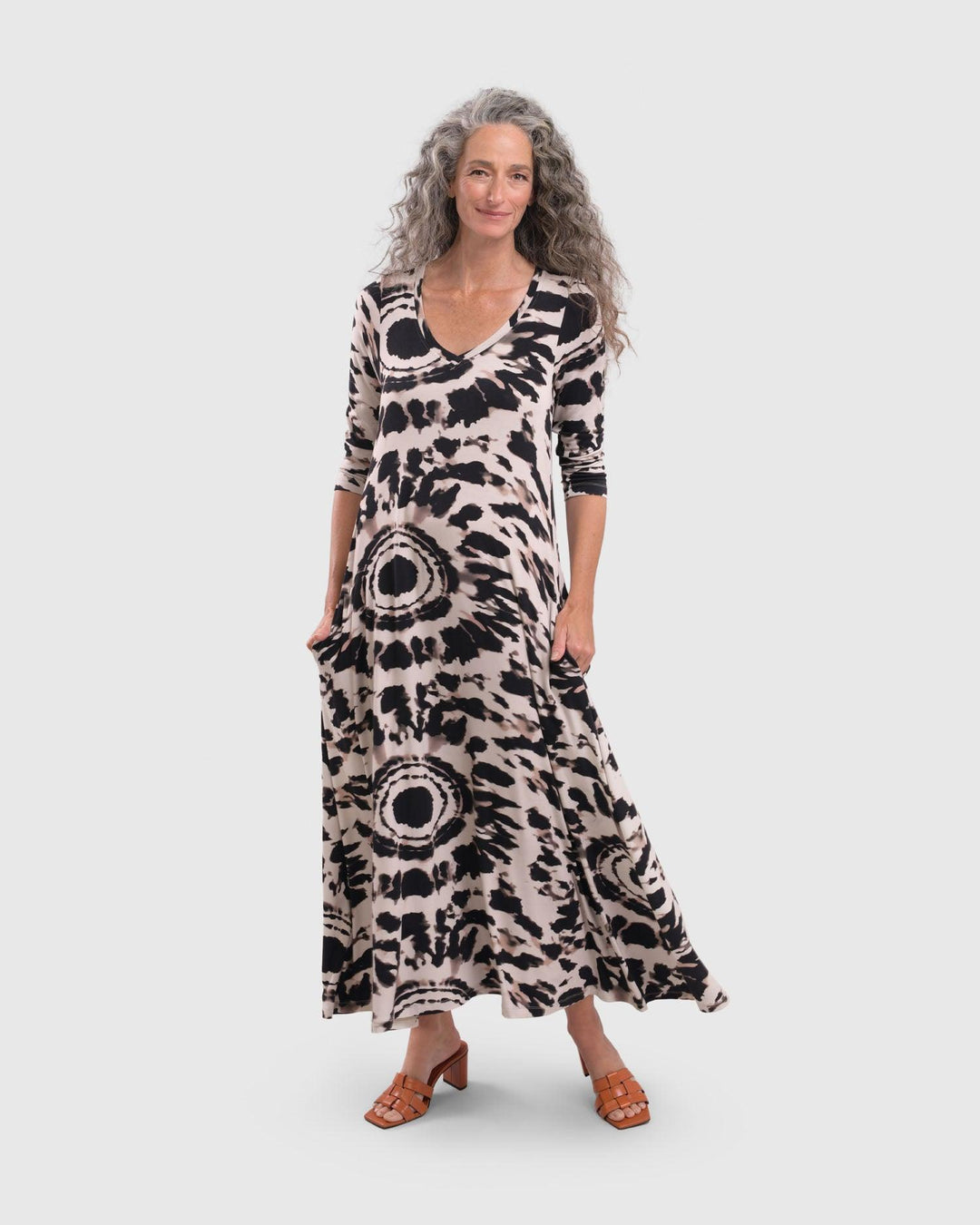 Dian Swing Maxi Dress, Tribal - Alembika Designer Women's Clothing