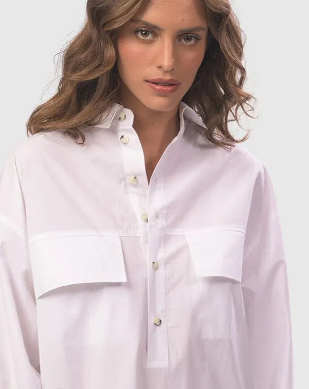 Urban Crisp Tunic Dress, White