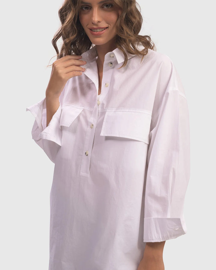 Urban Crisp Tunic Dress, White