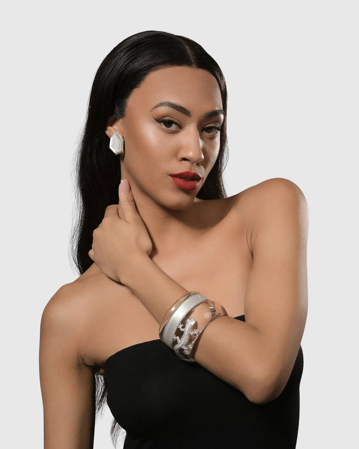Rounded Bangle Bracelet, Clear