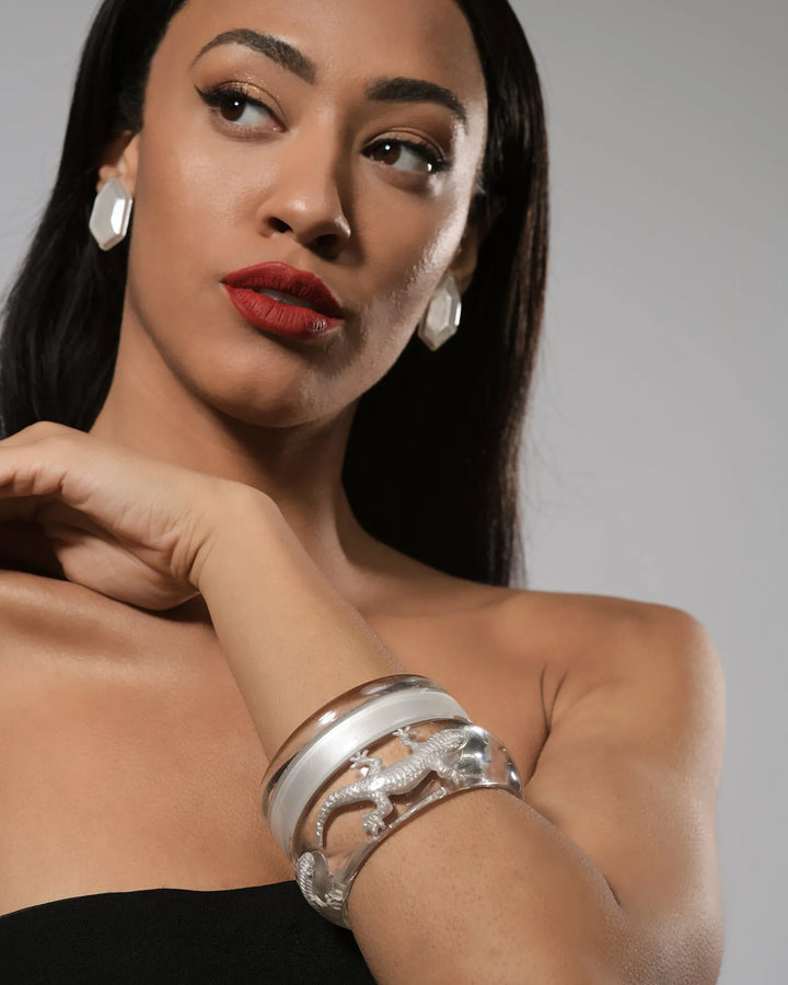 Rounded Bangle Bracelet, Clear