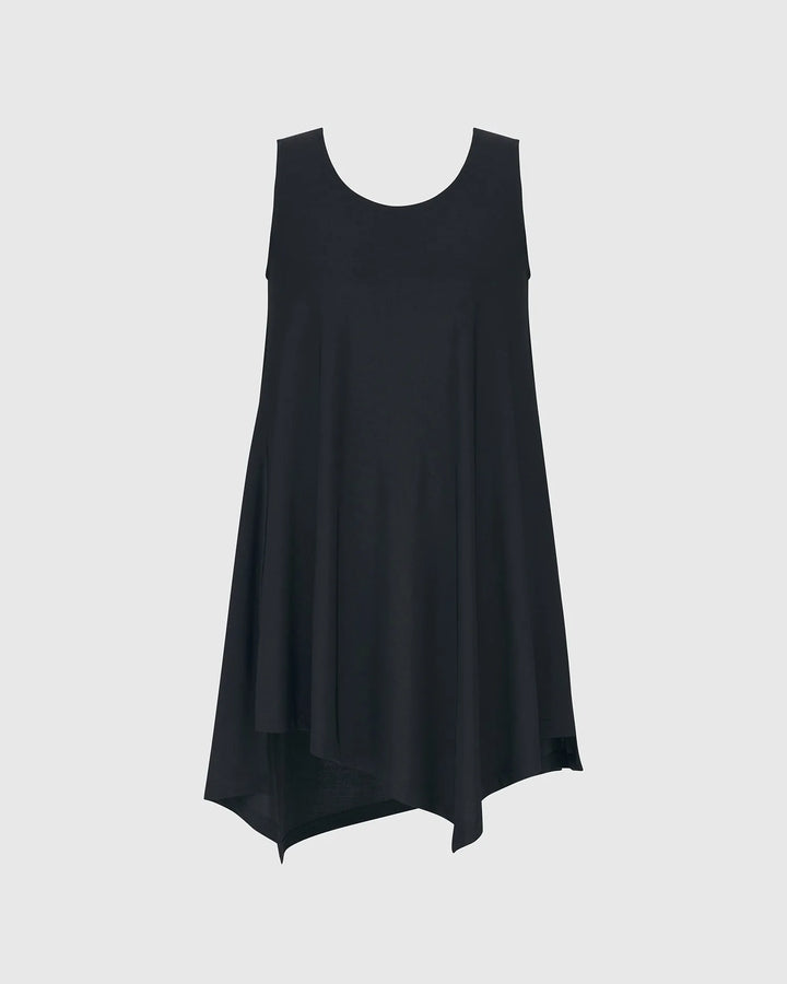 Essential Asymmetrical Tunic Tank Top, Black