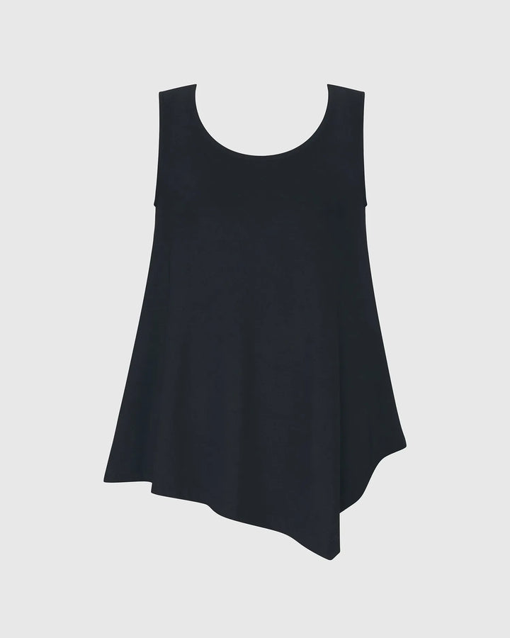 Essential Asymmetrical Tank Top, Black