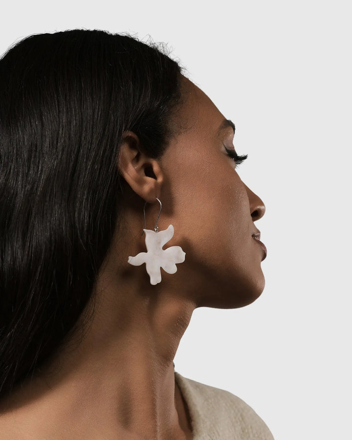 Lotus Dangle Earrings, Oat