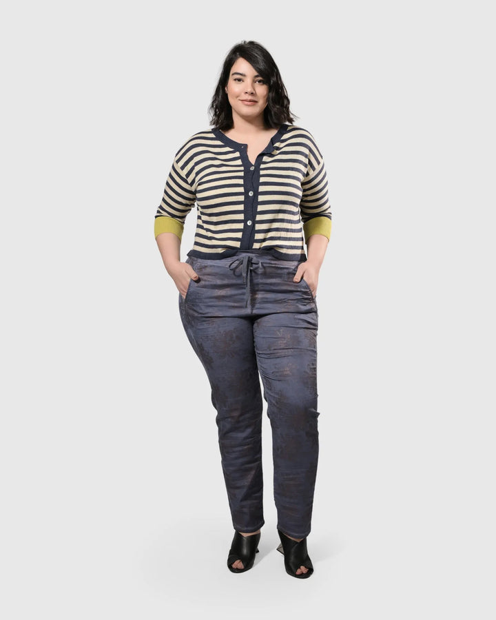 Floral Iconic Stretch Jeans, Rust/blue