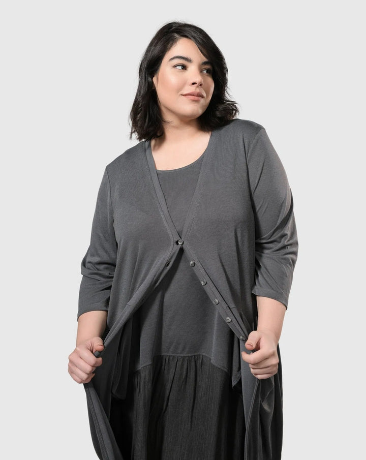 Essential Draped Cocoon Jacket, Grey