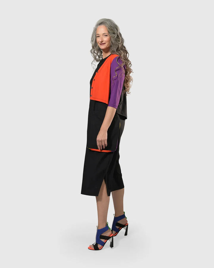 Tekbika Colorblock Crop Cardigan Jacket, Multi