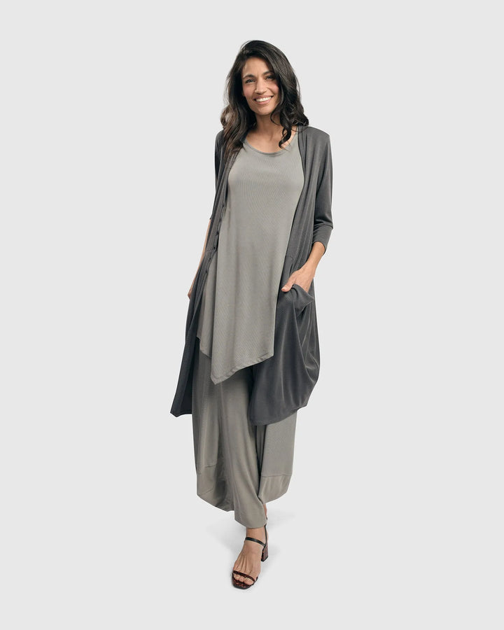 Essential Draped Cocoon Jacket, Grey