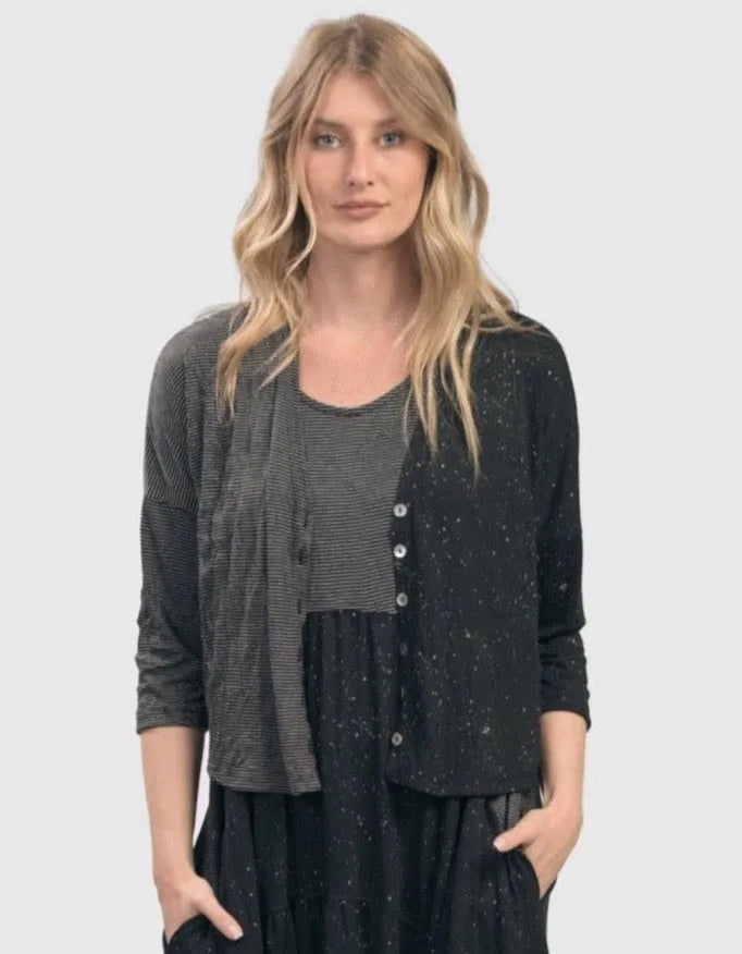 Sprinkle Crinkle Crop Cardy, Black