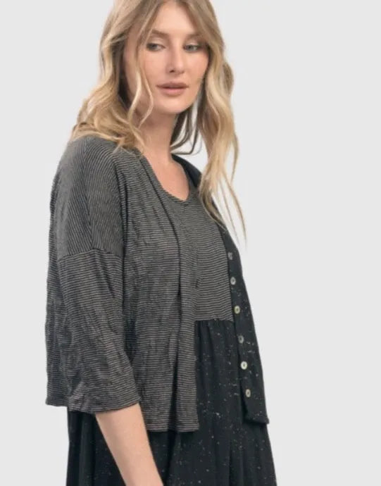 Sprinkle Crinkle Crop Cardy, Black