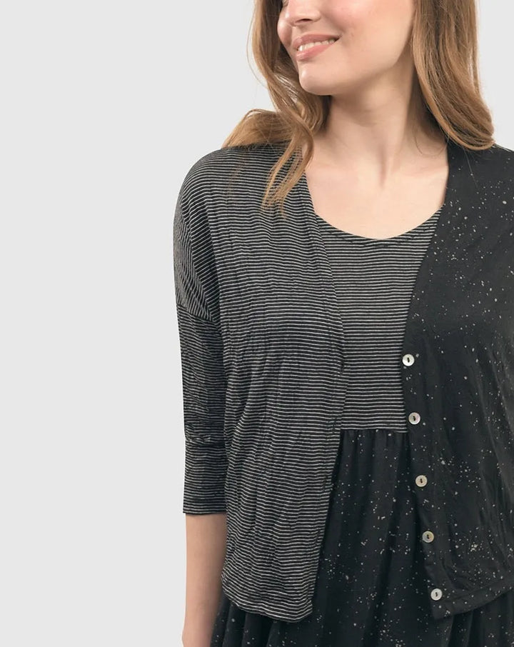 Sprinkle Crinkle Crop Cardy, Black