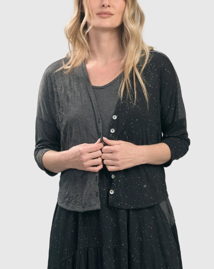 Sprinkle Crinkle Crop Cardy, Black