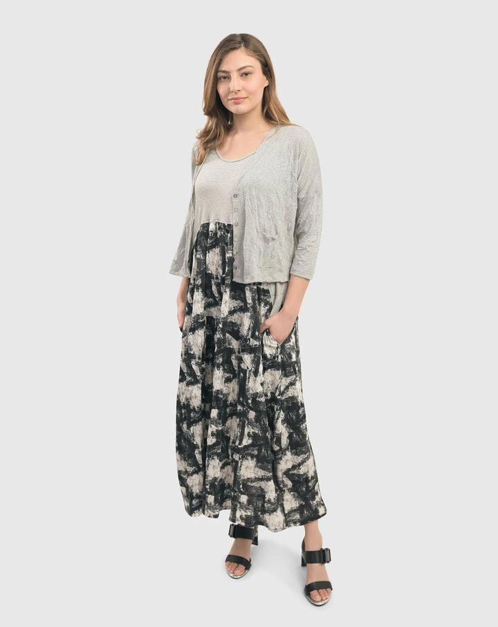 Marble Crinkle Tank Dress for older women