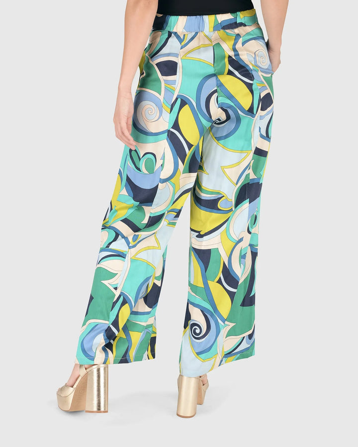 Lagoon Slit-Front Pants, Multi